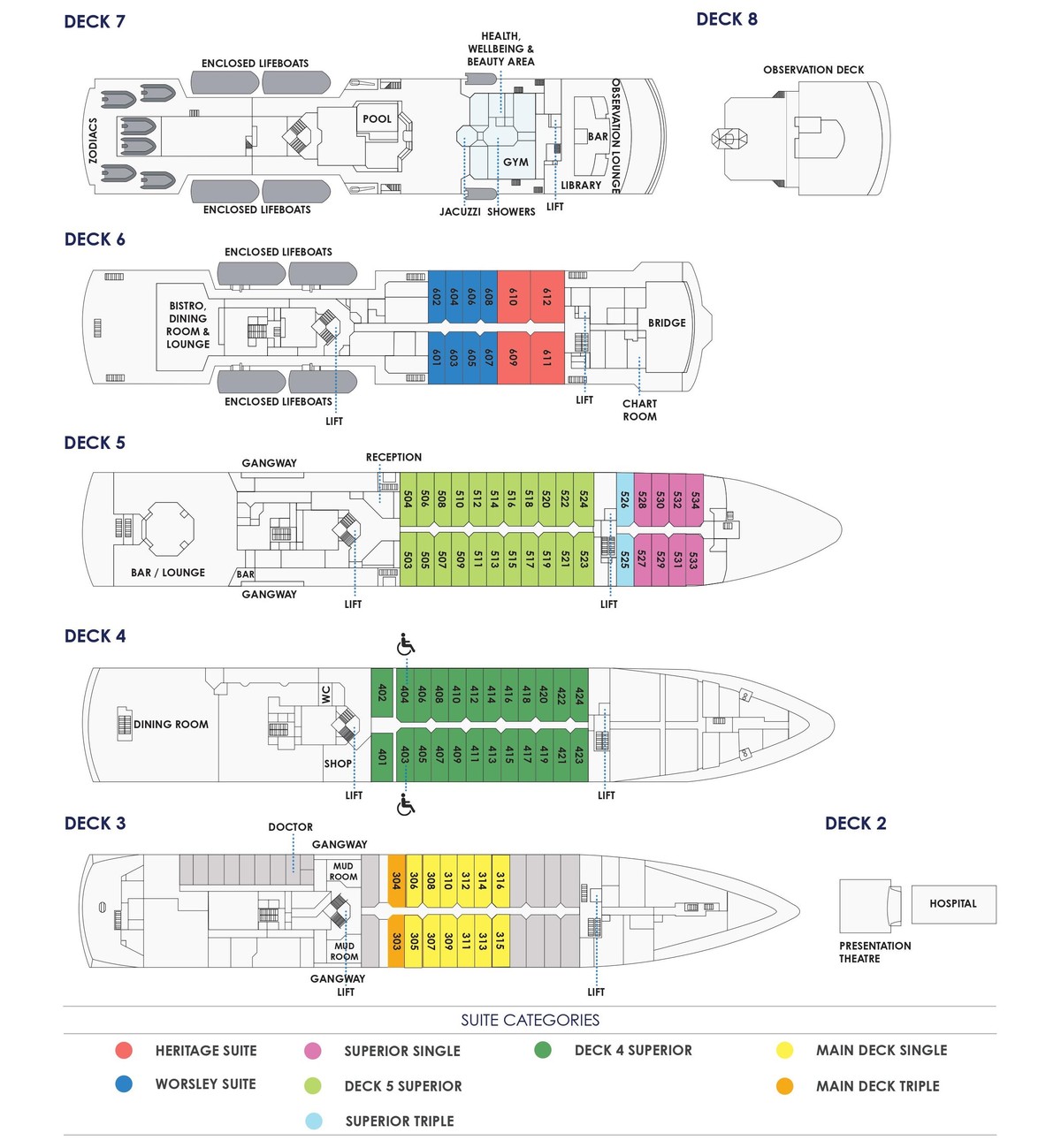 Deck Plan Heritage Adventurer